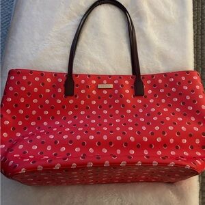 Kate Spade Red and White Polka Dot Tote